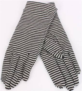 Ladies striped knit glove blk/grey/silver S/LK3232